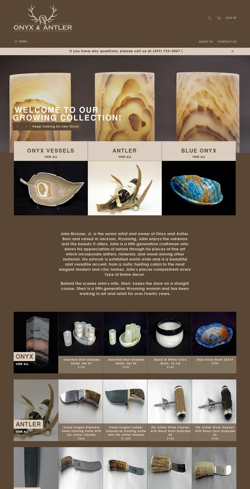 onyxandantler.com — Shopify storefront screenshot
