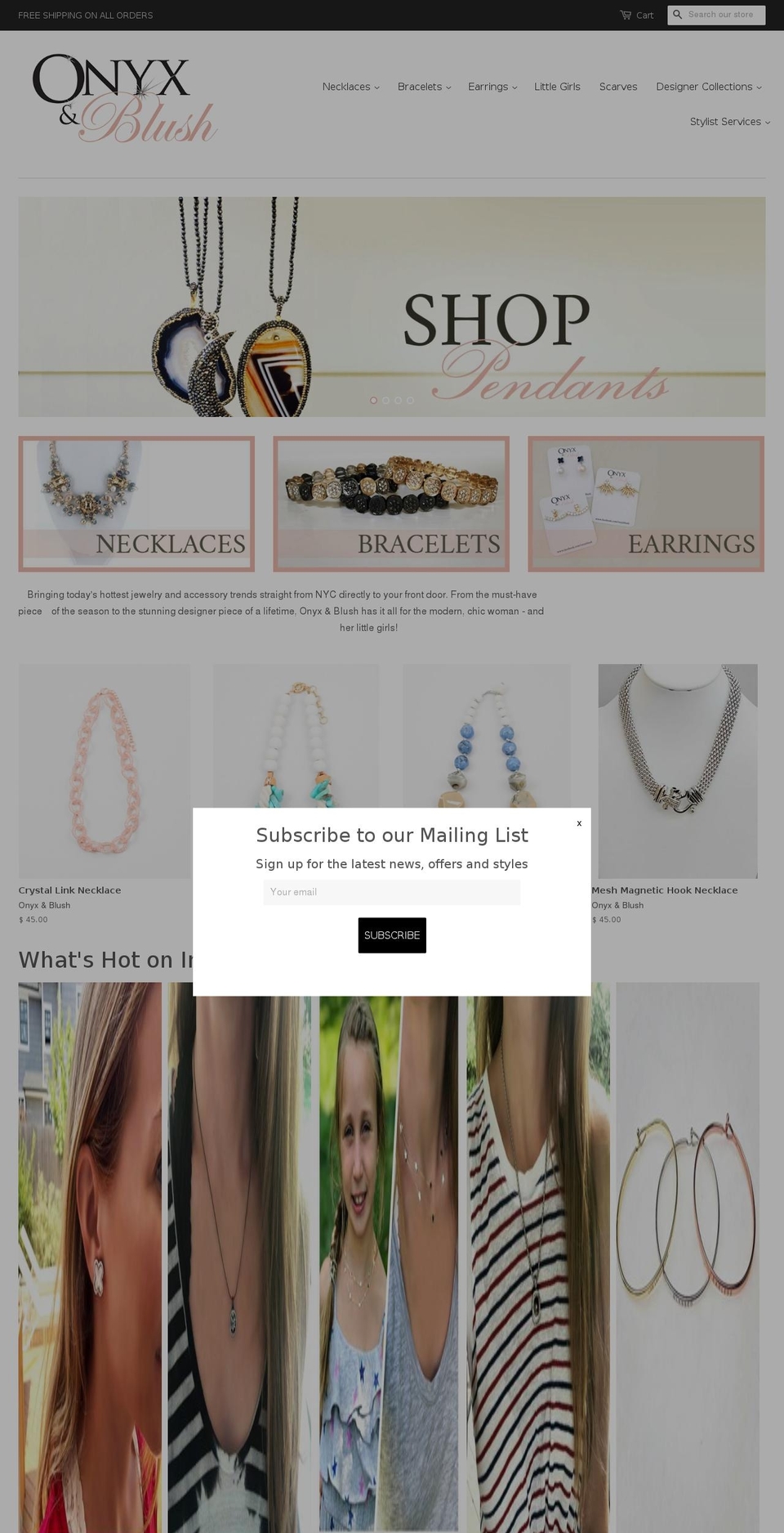 onyxandblush.com shopify website screenshot
