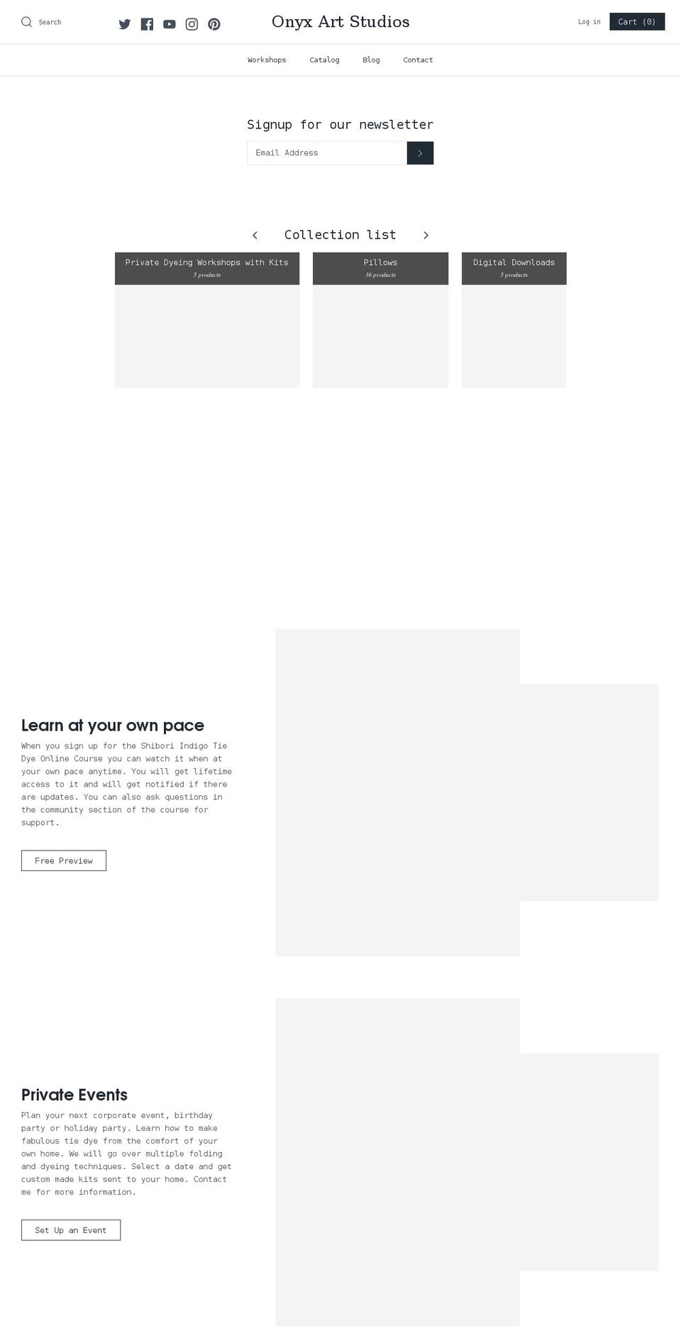 onyxartstudios.com shopify website screenshot