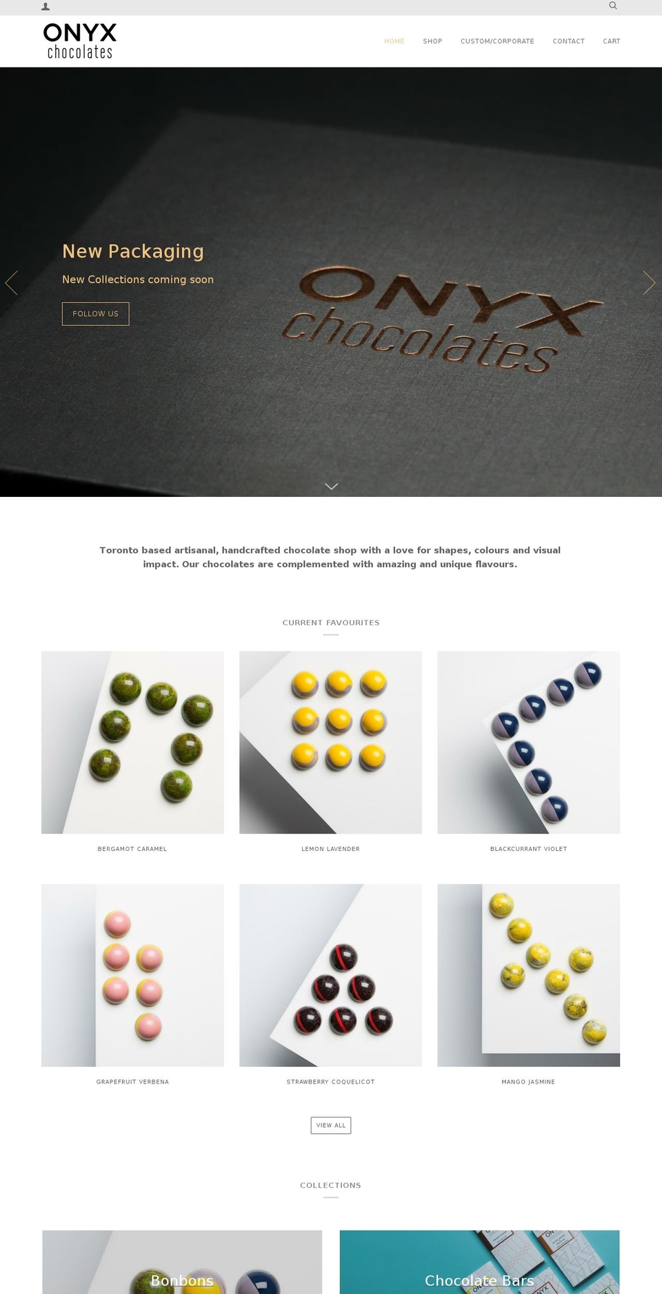 onyxchocolate.com — Shopify storefront screenshot