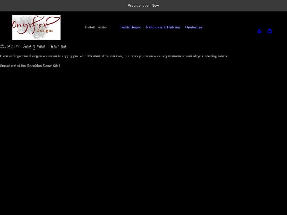 onyxfoxdesigns.com shopify website screenshot
