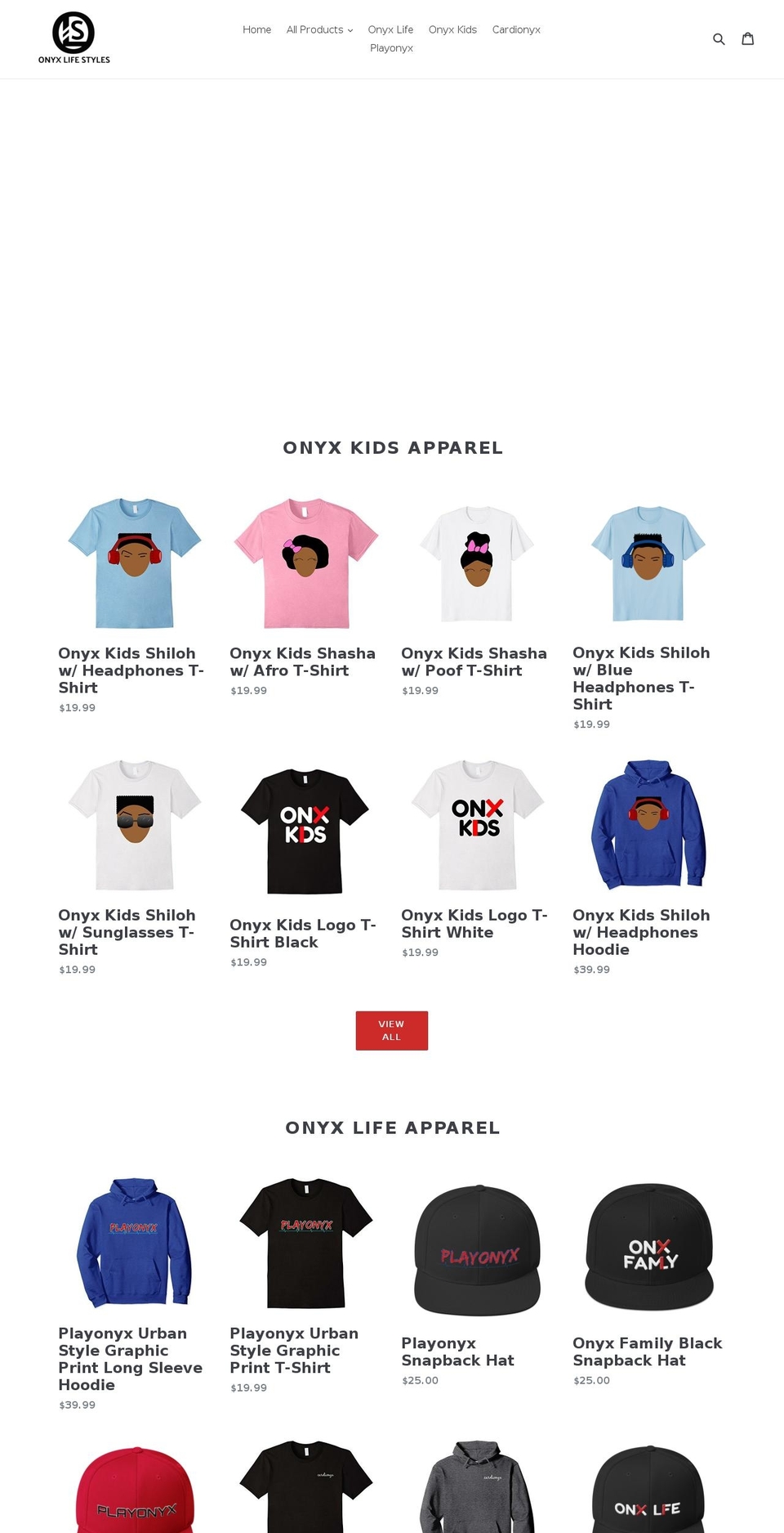 onyxlifestyles.com — Shopify storefront screenshot