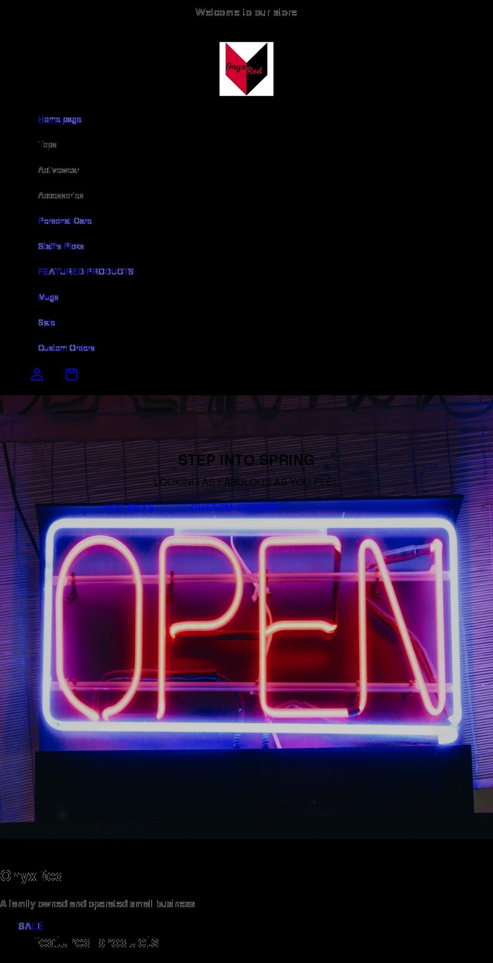 onyxred.com shopify website screenshot