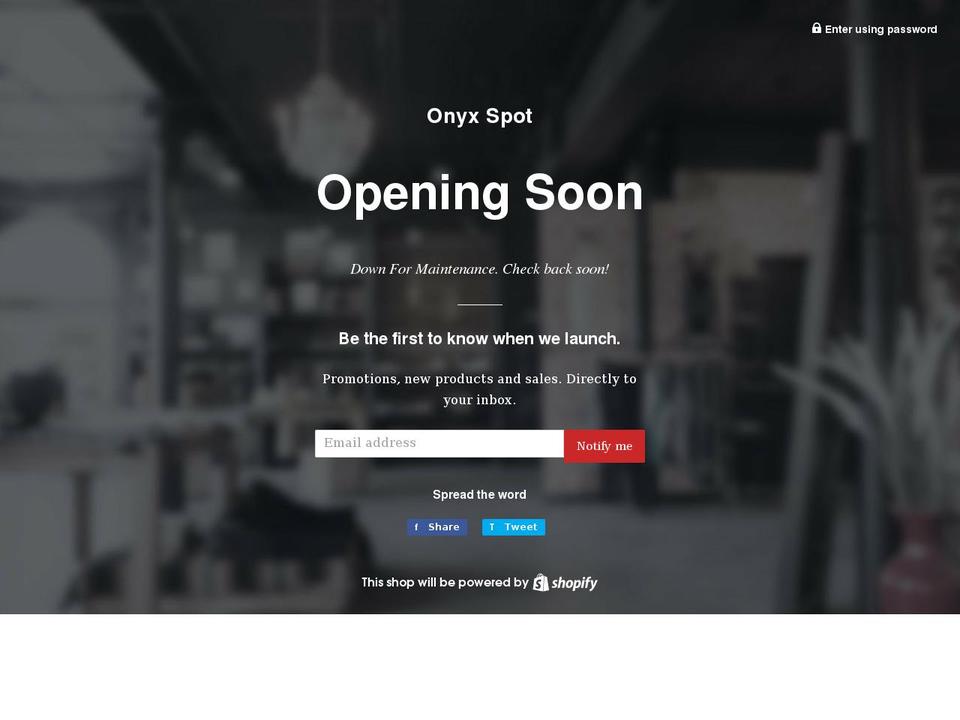 onyxspot.com shopify website screenshot