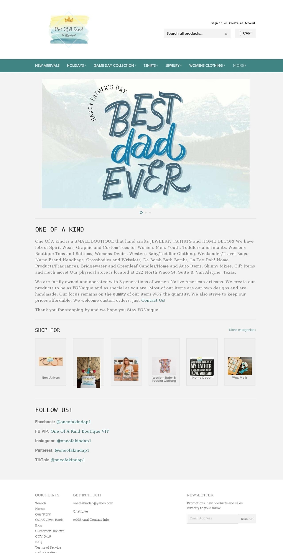 ooakap.com shopify website screenshot