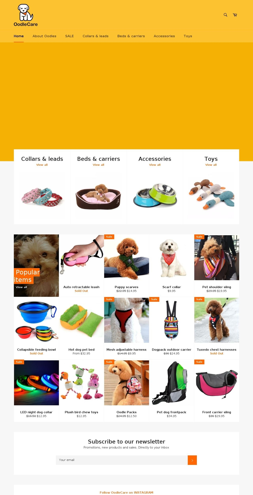 oodlecare.com — Shopify storefront screenshot