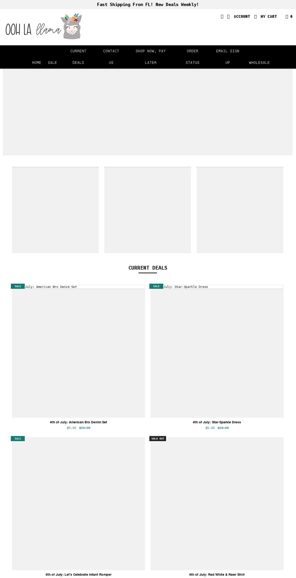 ooh-la-llama.com shopify website screenshot