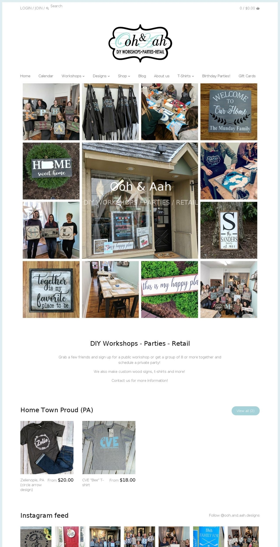 oohaahdesigns.com shopify website screenshot