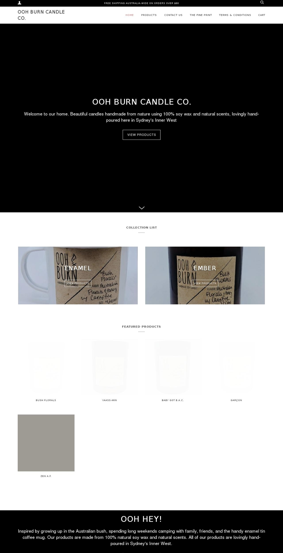 oohburn.com — Shopify storefront screenshot