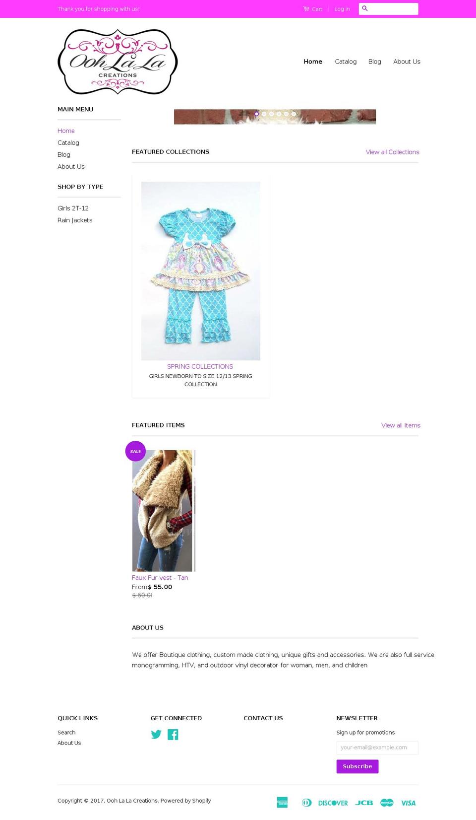 oohlalacreations.com shopify website screenshot