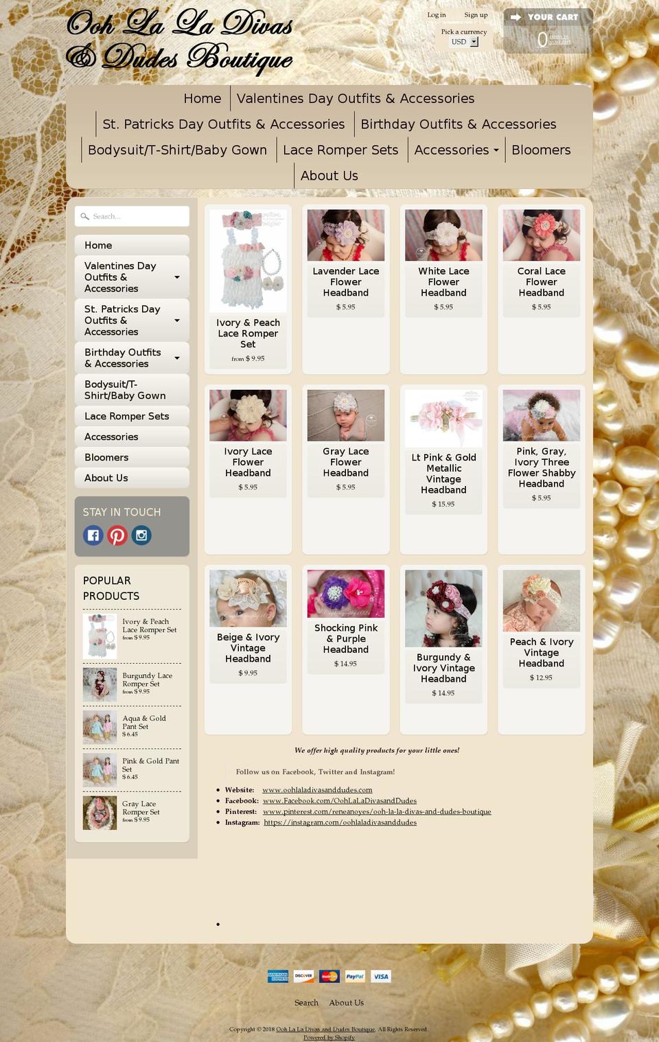 oohlaladivasanddudes.com — Shopify storefront screenshot
