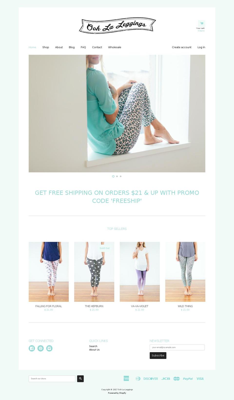 oohlalegging.com shopify website screenshot