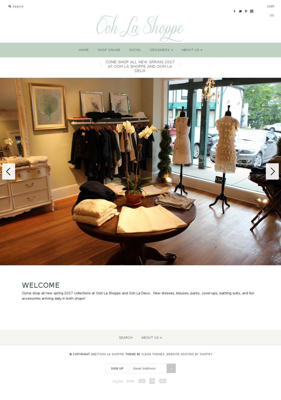 oohlashoppe.com shopify website screenshot