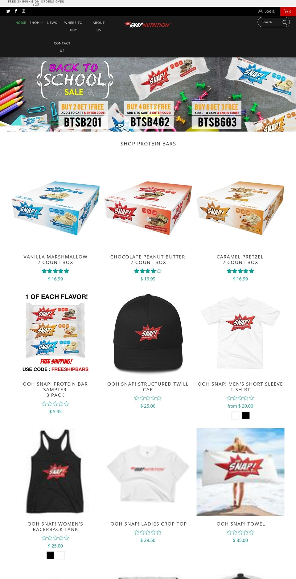 oohsnapnutrition.myshopify.com shopify website screenshot