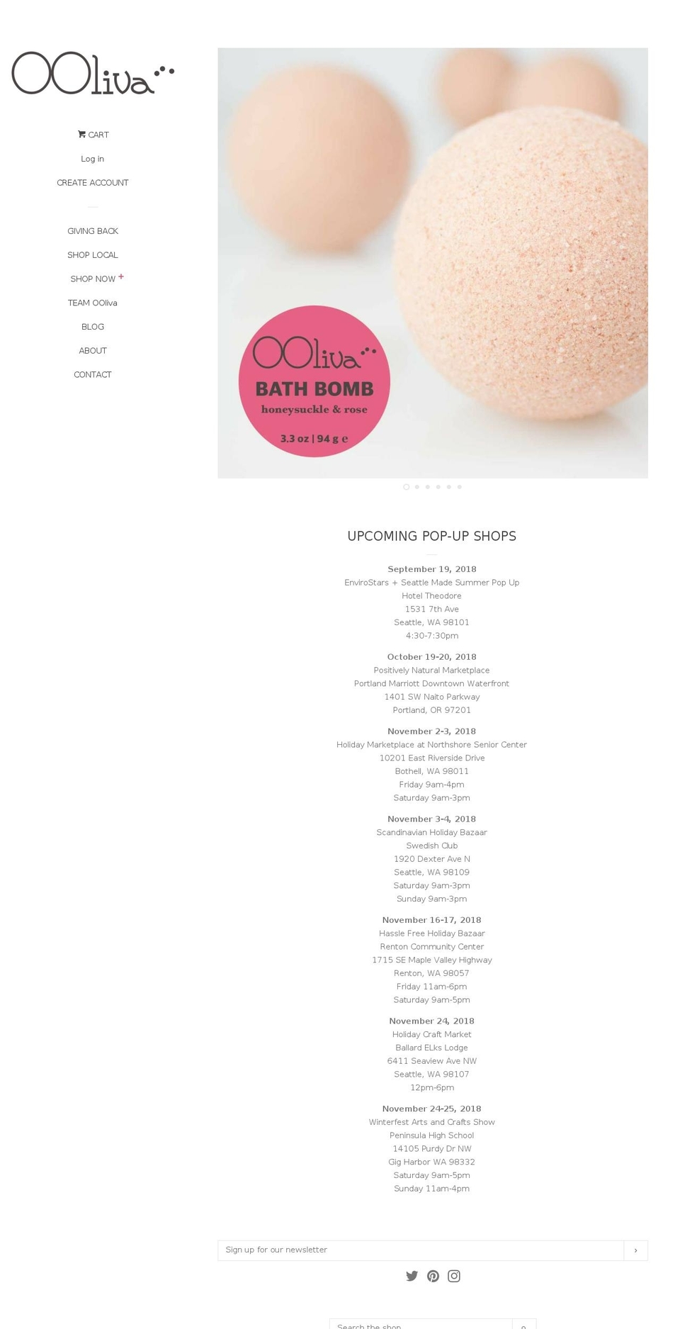 ooliva.com shopify website screenshot