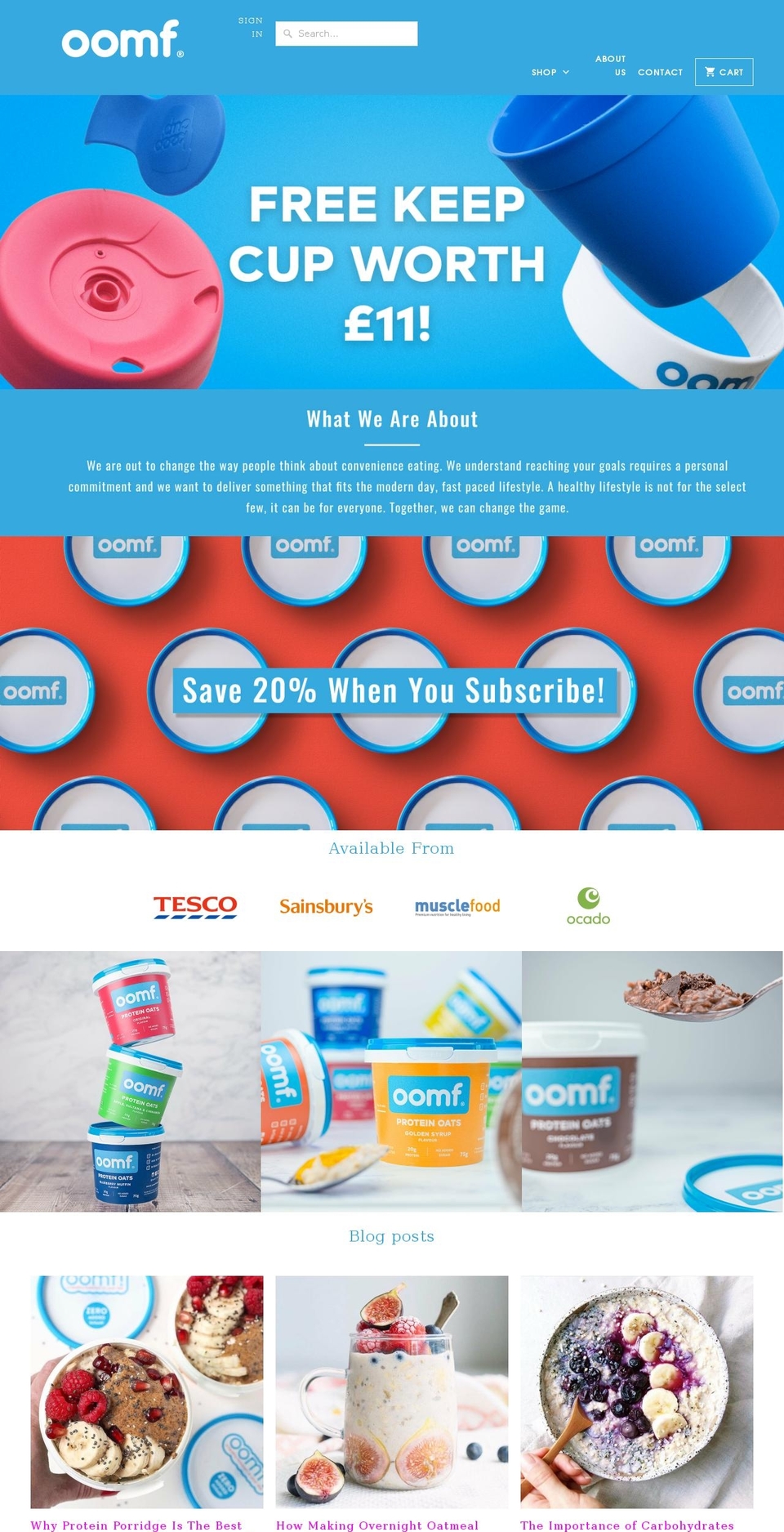 oomf-foods.com shopify website screenshot