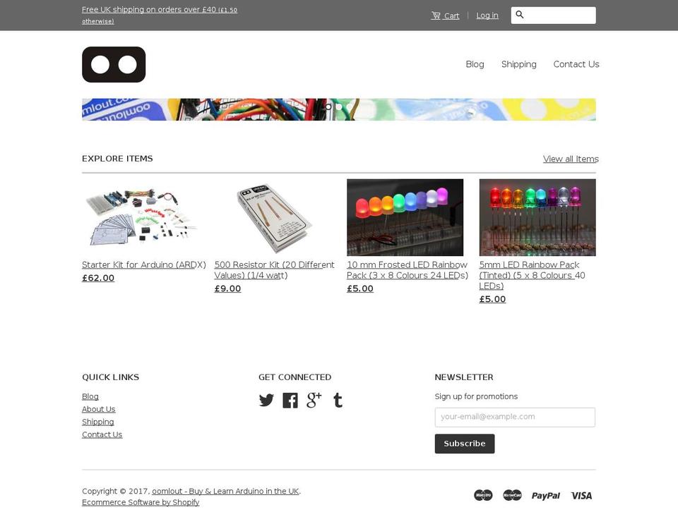 oomlout.co.uk shopify website screenshot