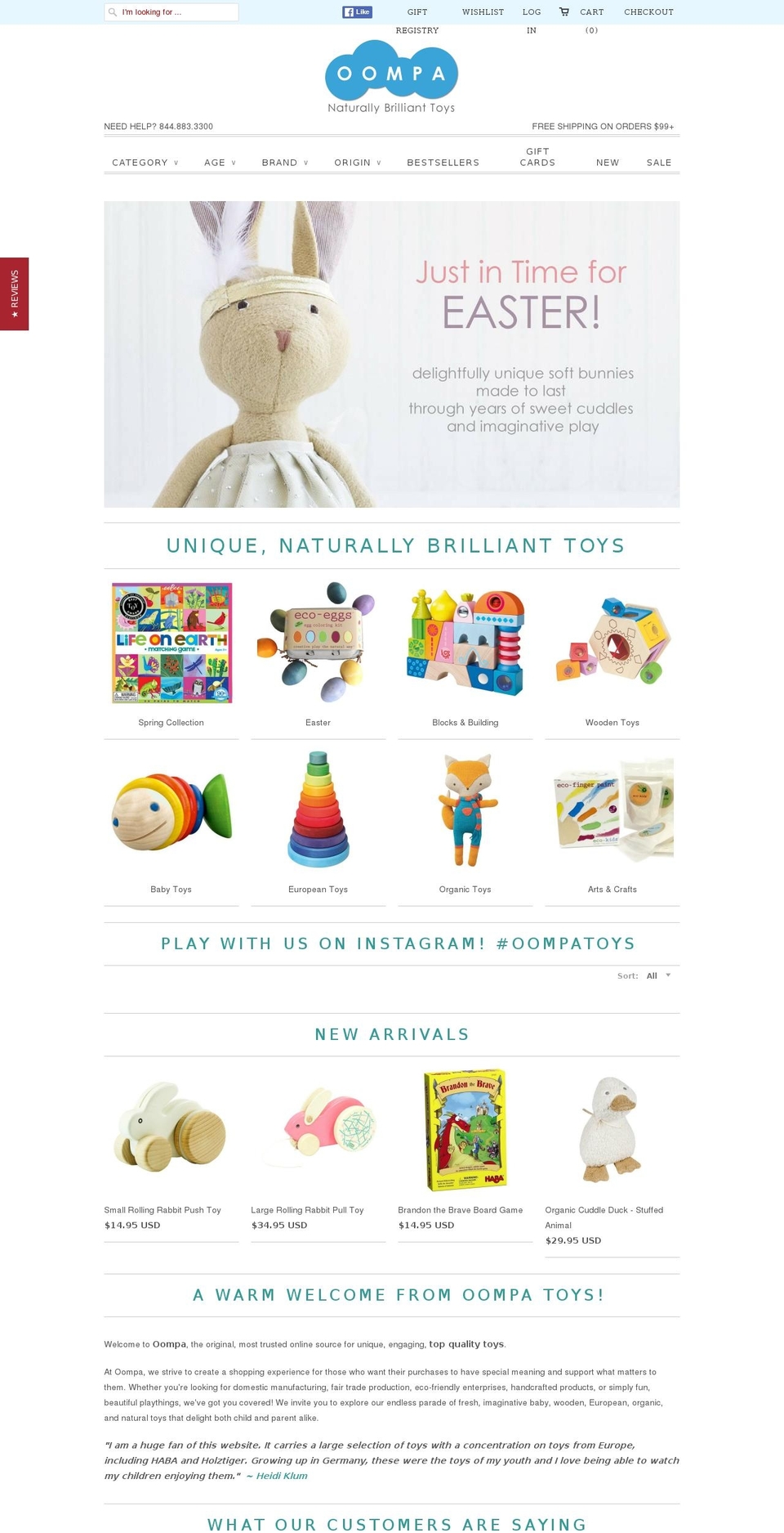oompatoys.com shopify website screenshot