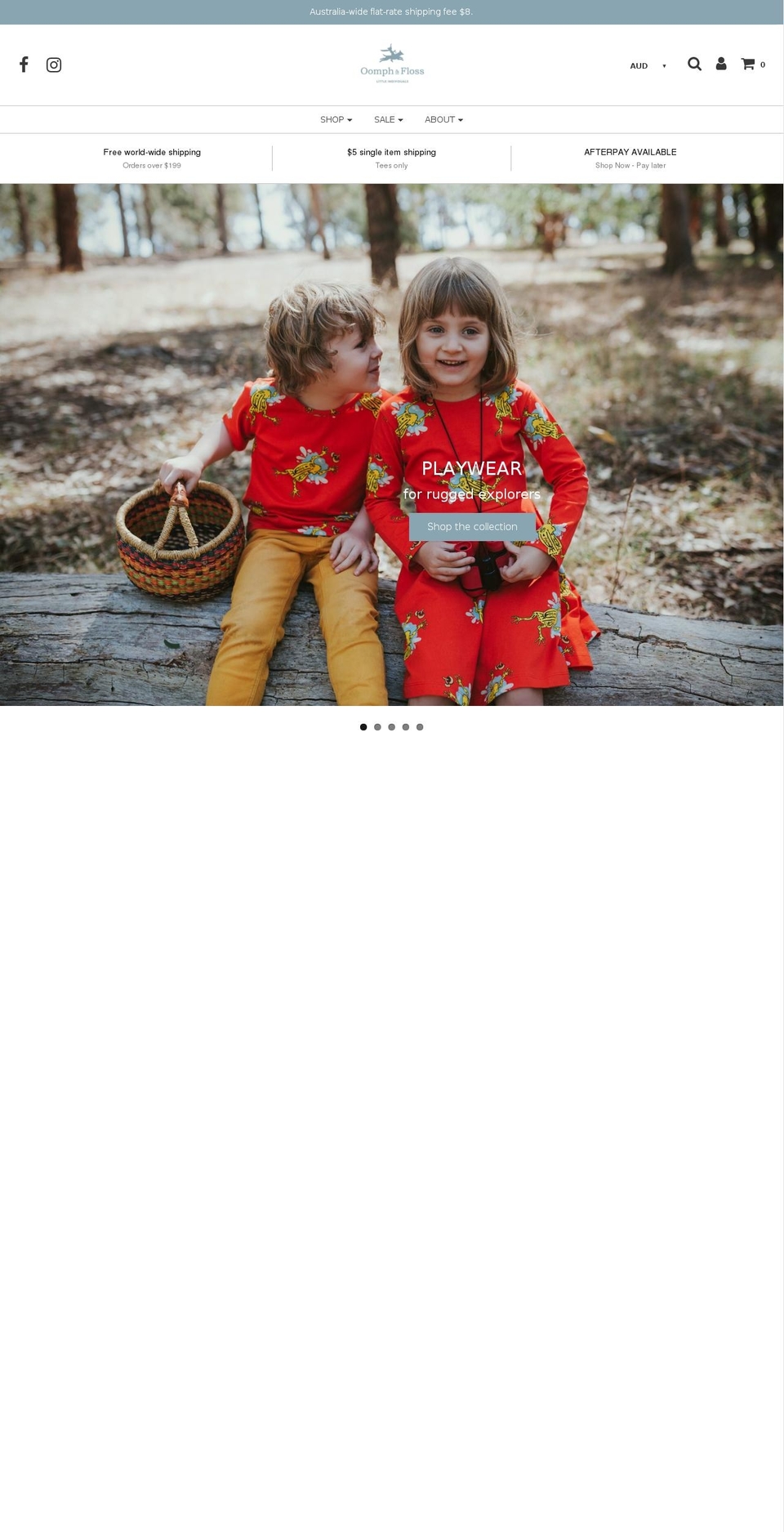oomphandfloss.com — Shopify storefront screenshot