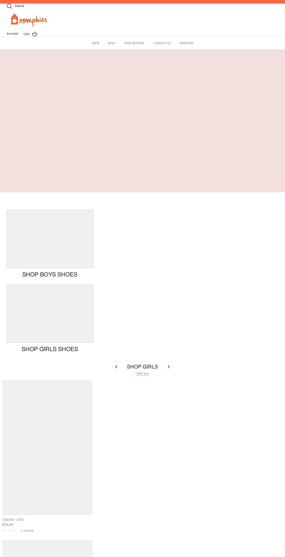 oomphies.net shopify website screenshot