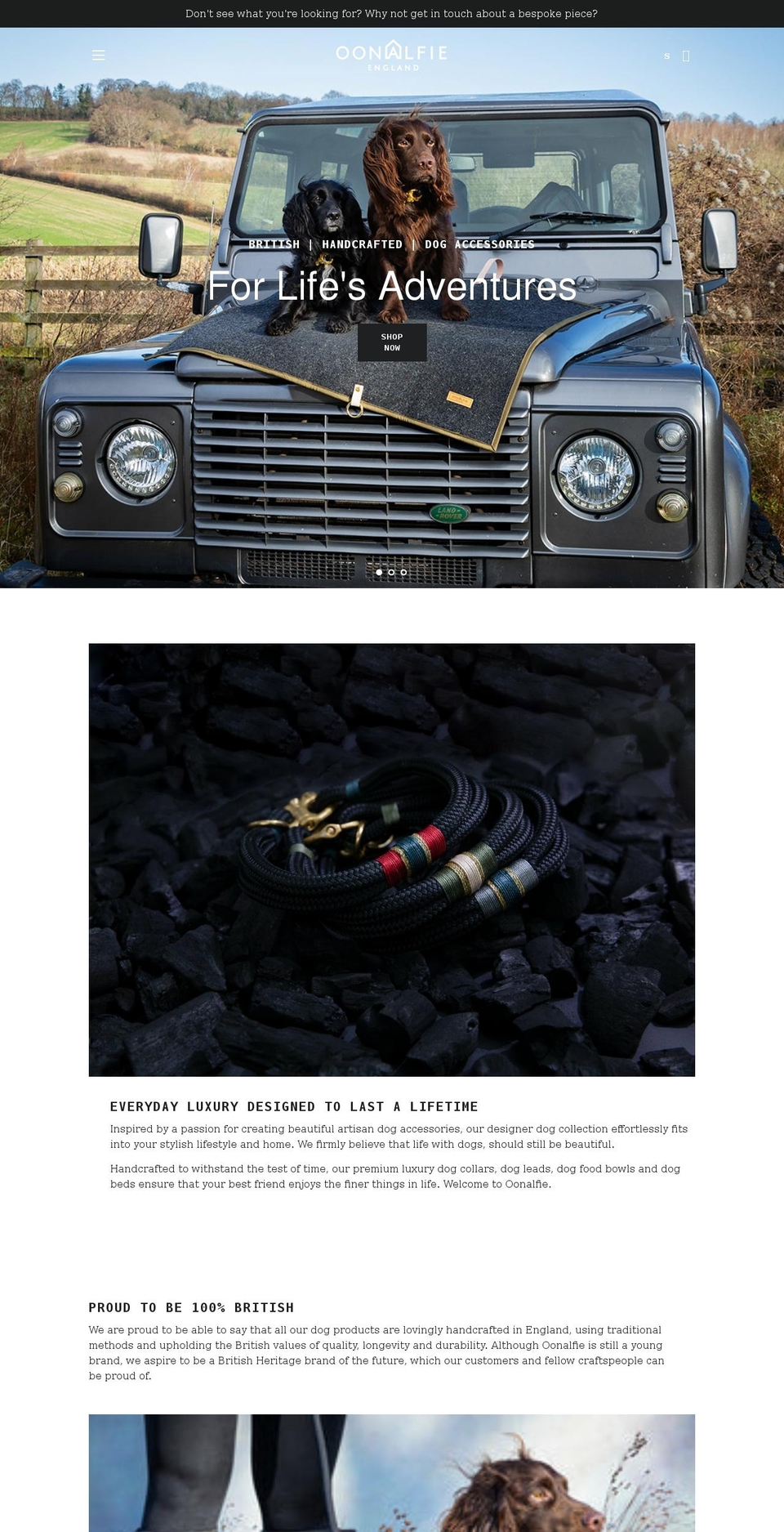 oonalfie.com — Shopify storefront screenshot
