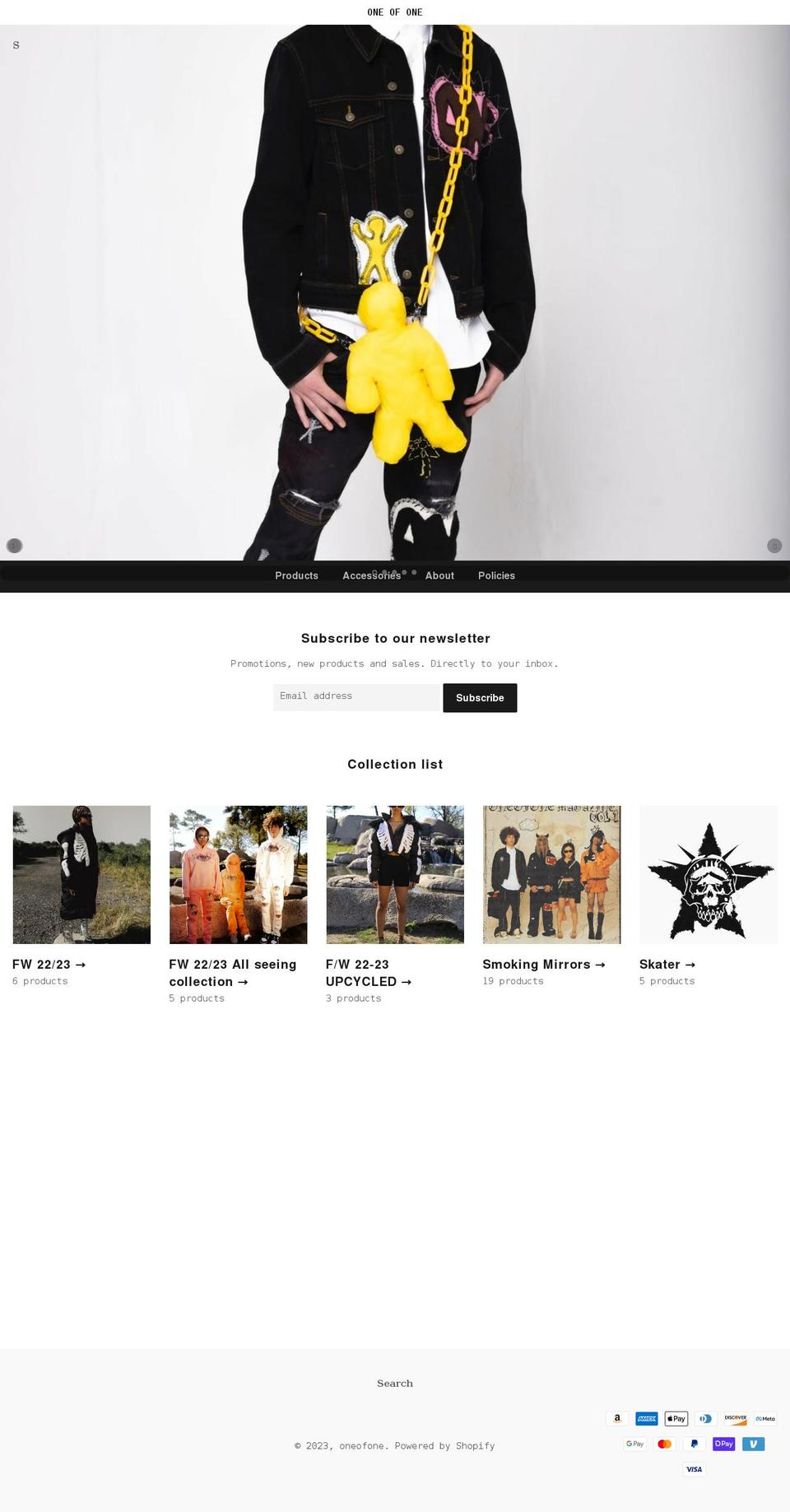 ooneofone.com shopify website screenshot