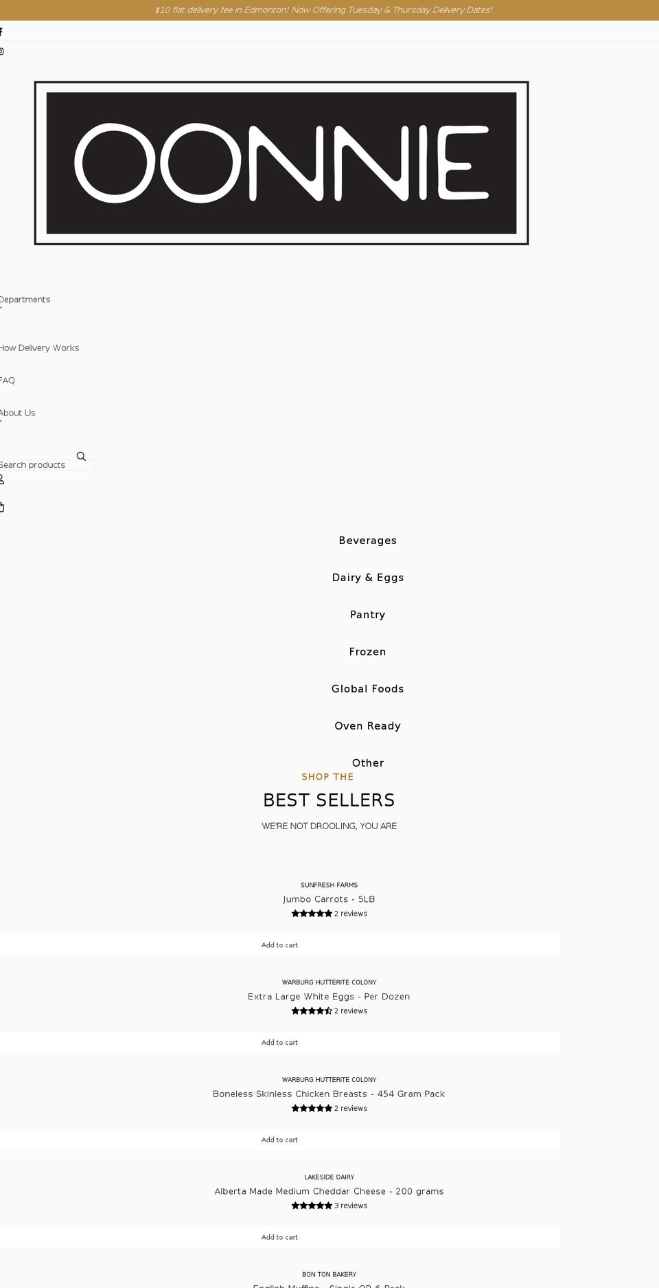 oonnie.com shopify website screenshot
