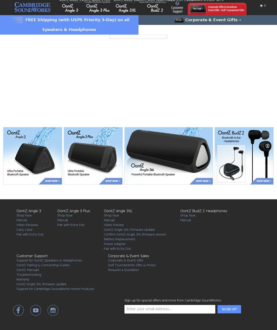 oontz.biz shopify website screenshot