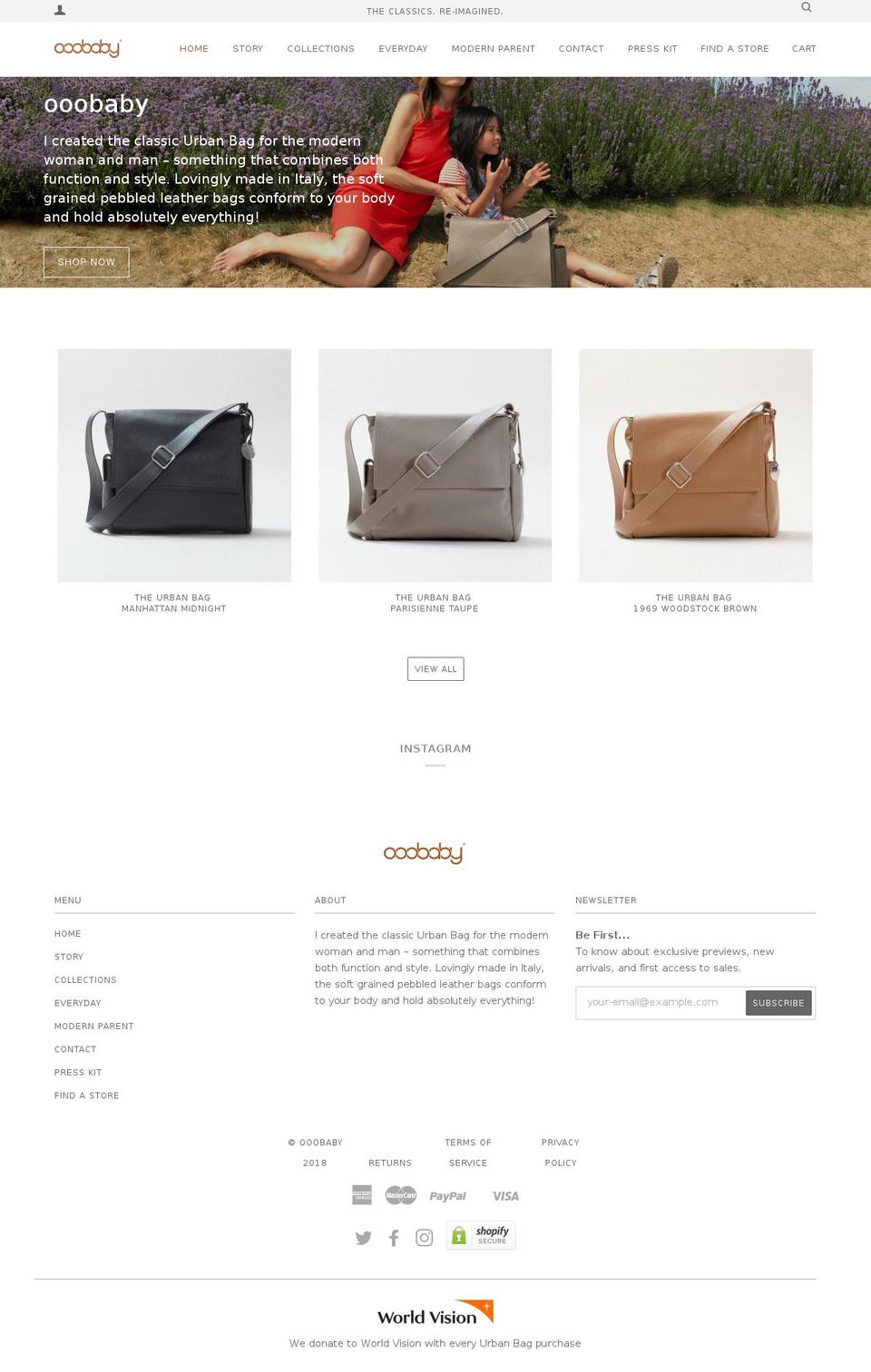 ooobaby.com shopify website screenshot