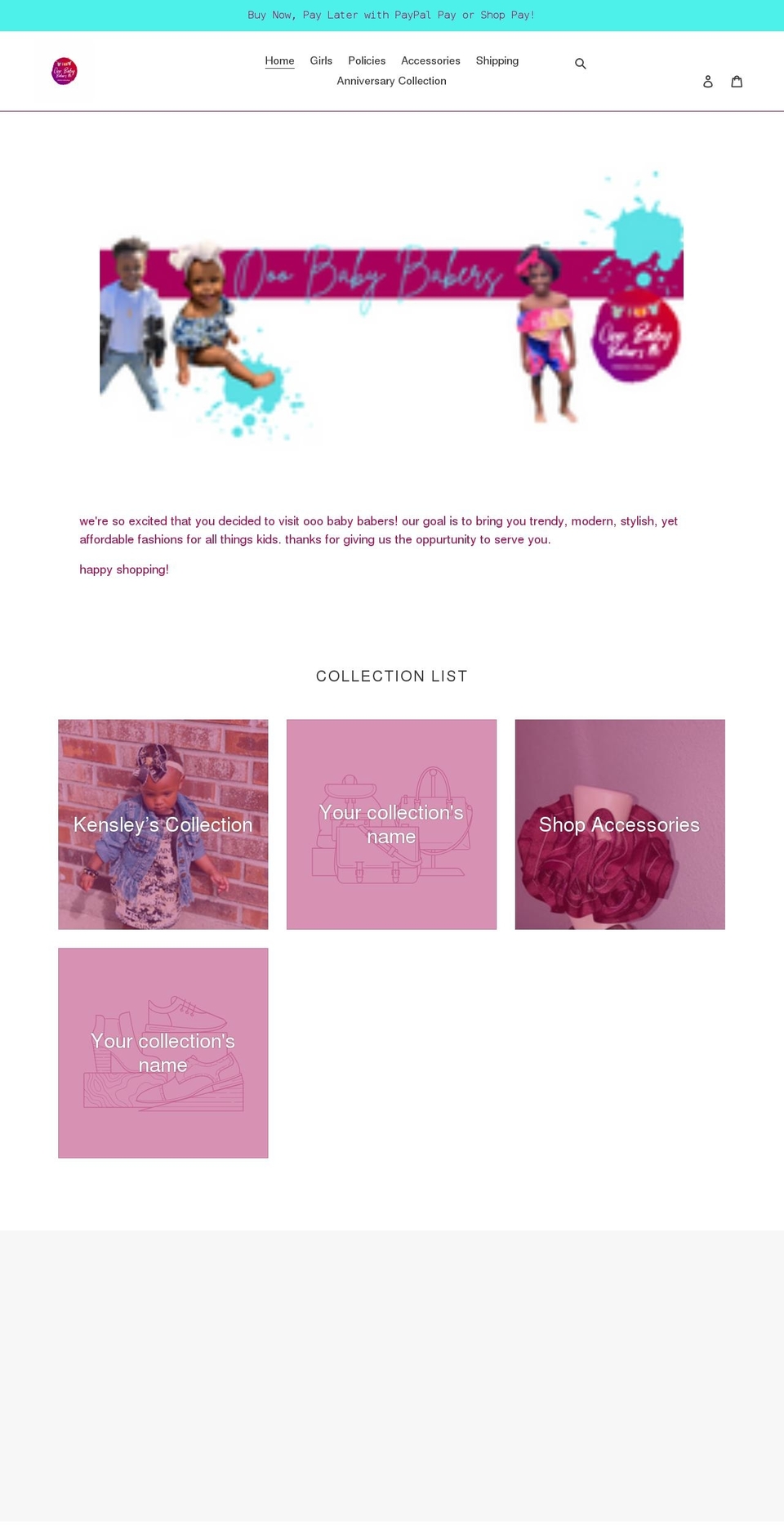 ooobabybabersllc.com shopify website screenshot