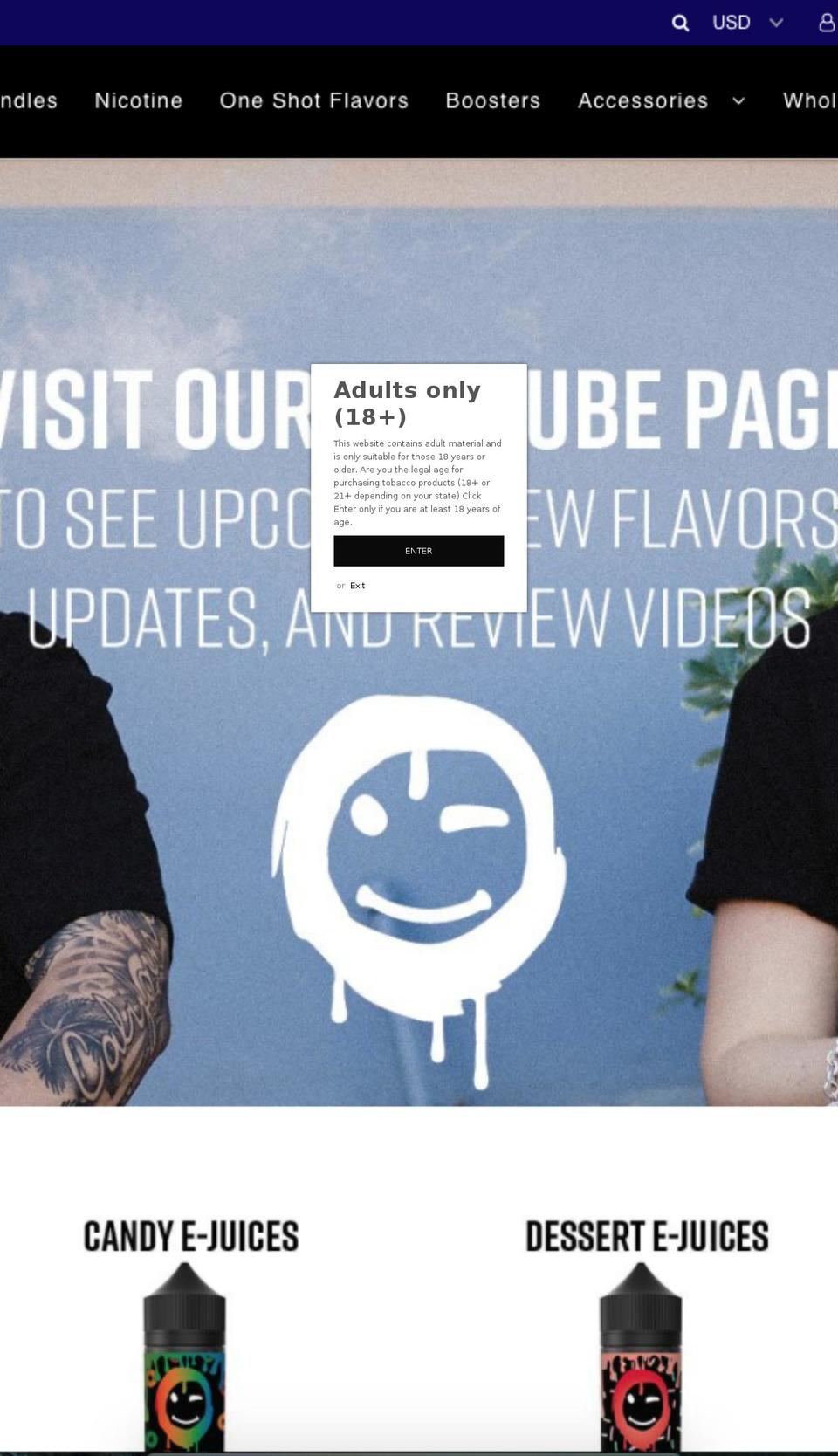 oooflavors-ejuice.com — Shopify storefront screenshot
