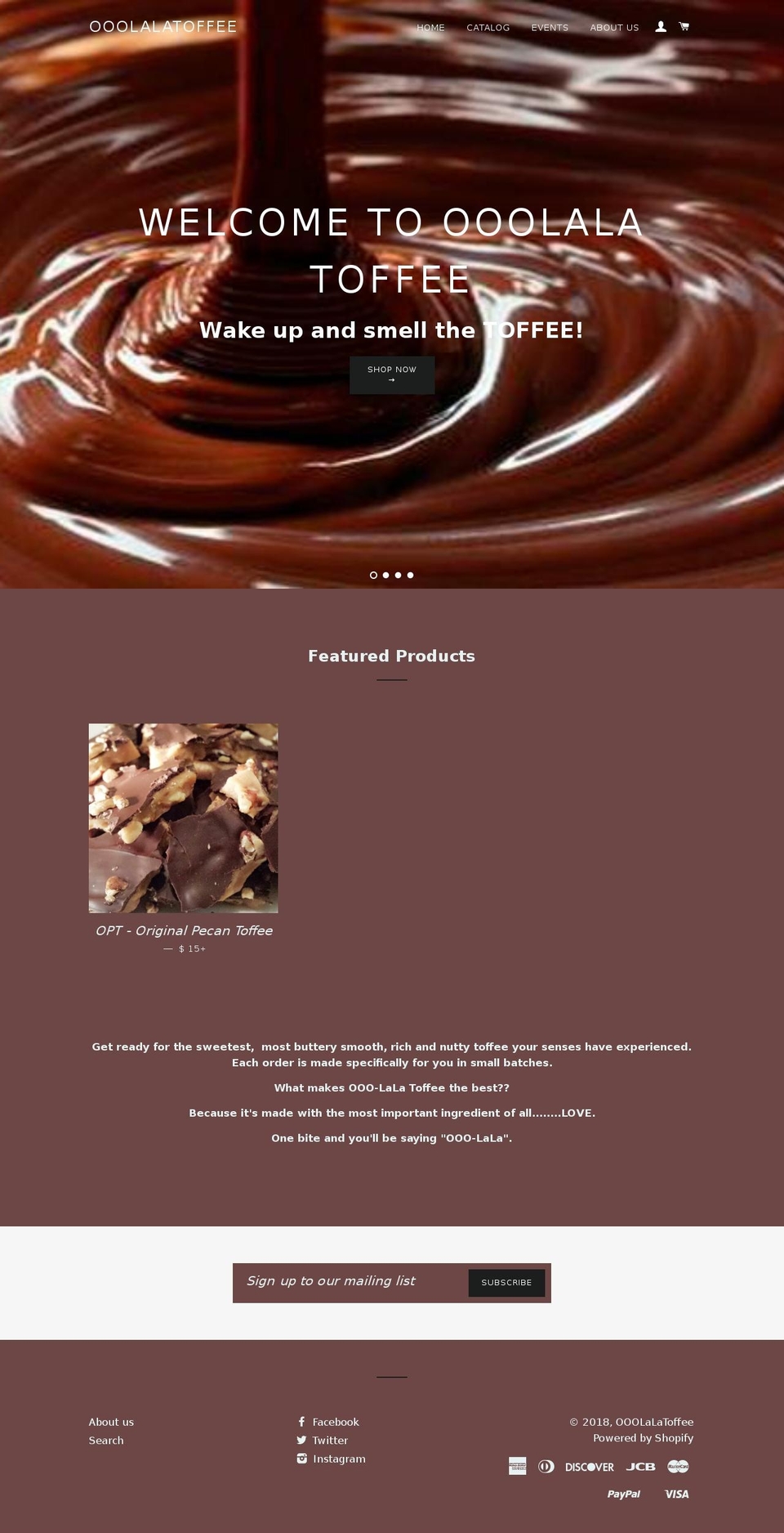 ooolalatoffee.com — Shopify storefront screenshot