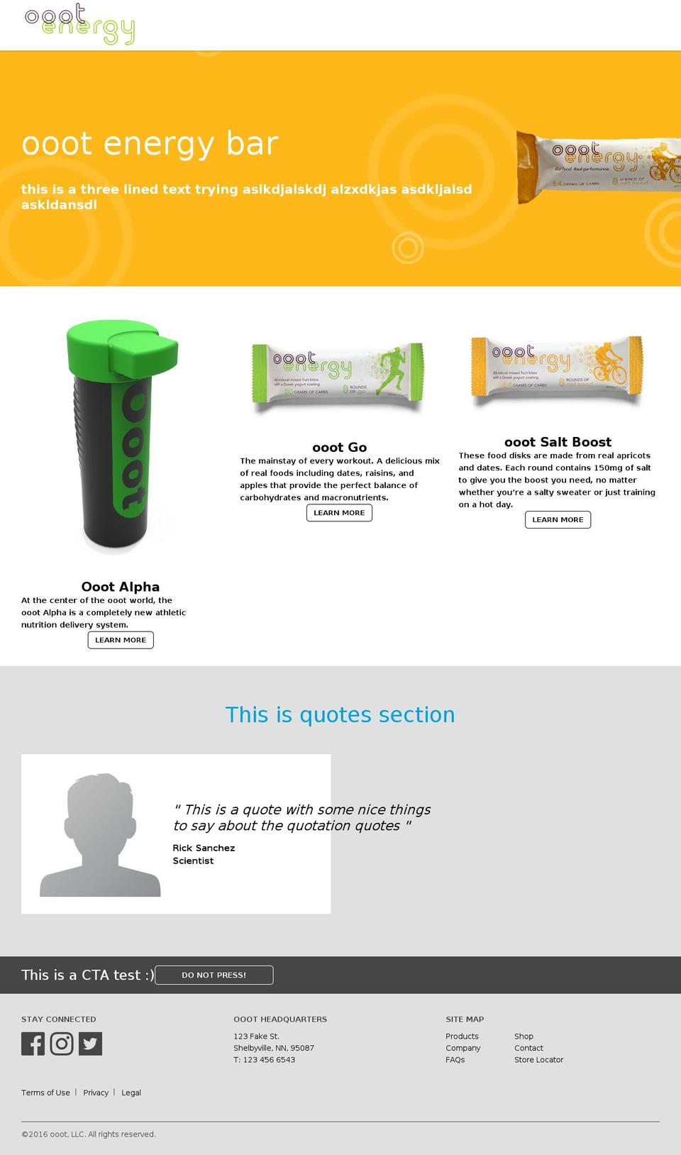 oootenergy.com shopify website screenshot