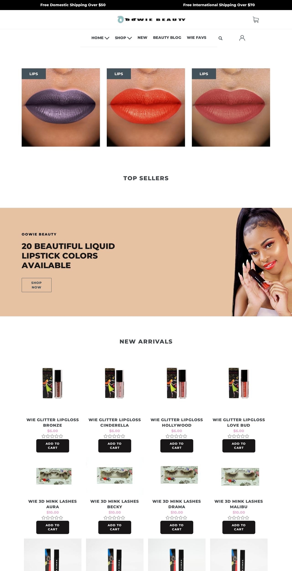 oowiebeauty.com shopify website screenshot