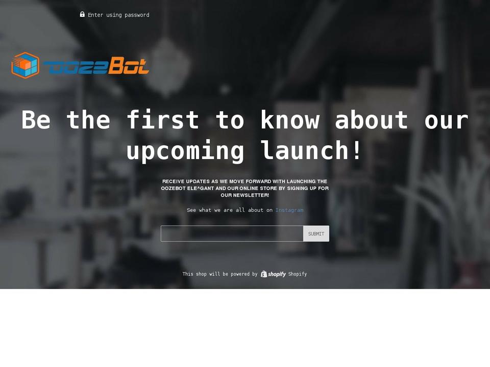 oozebot.com shopify website screenshot