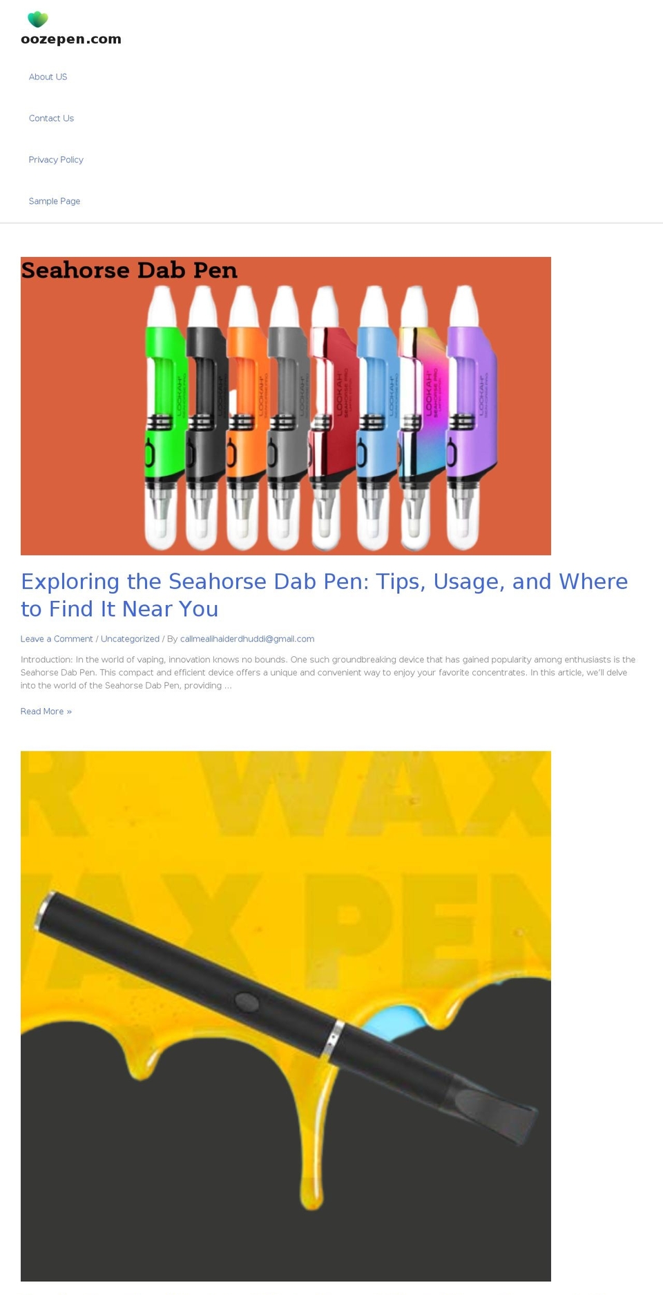 oozepen.com — Shopify storefront screenshot
