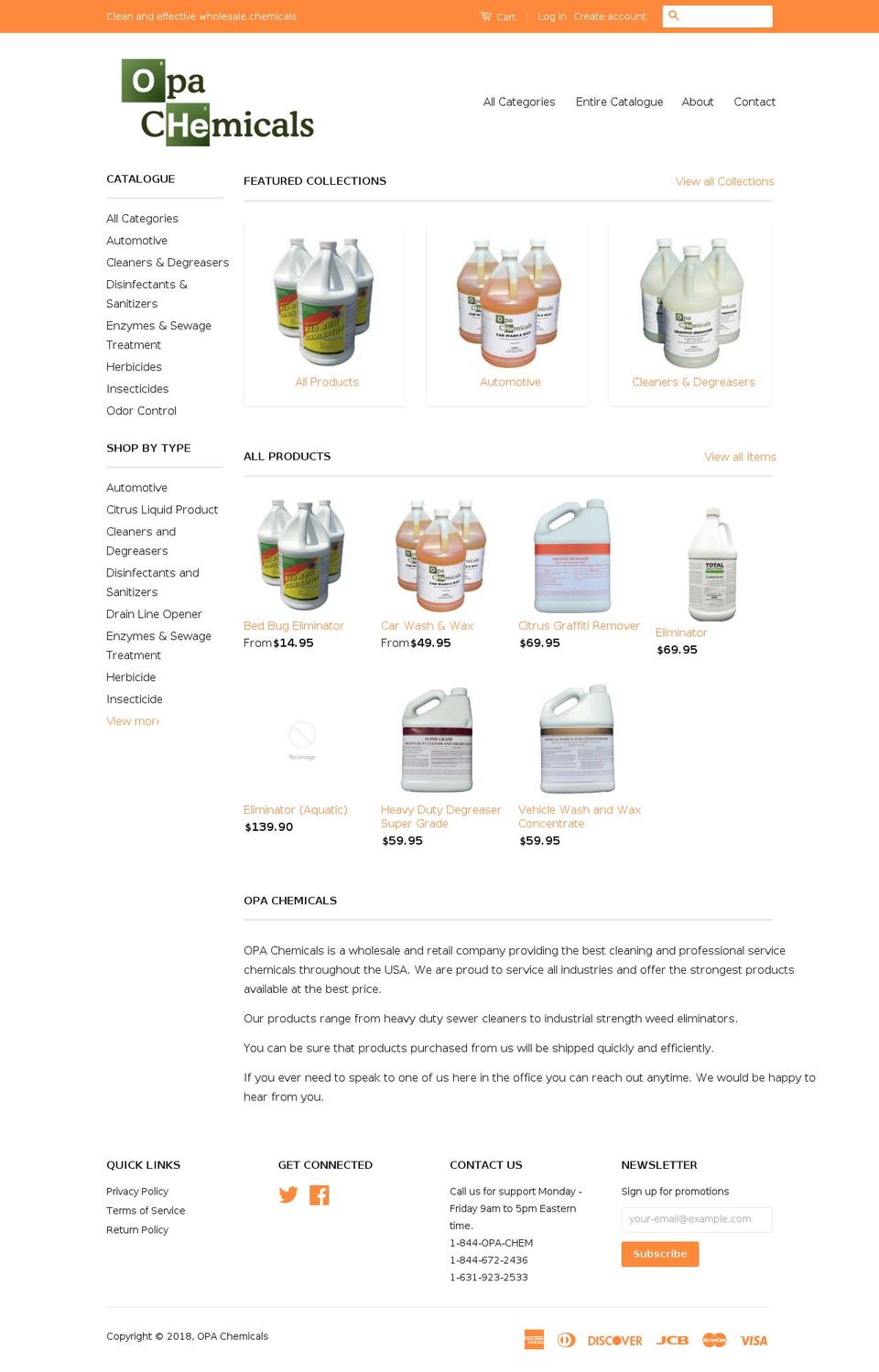 opachemicals.com — Shopify storefront screenshot