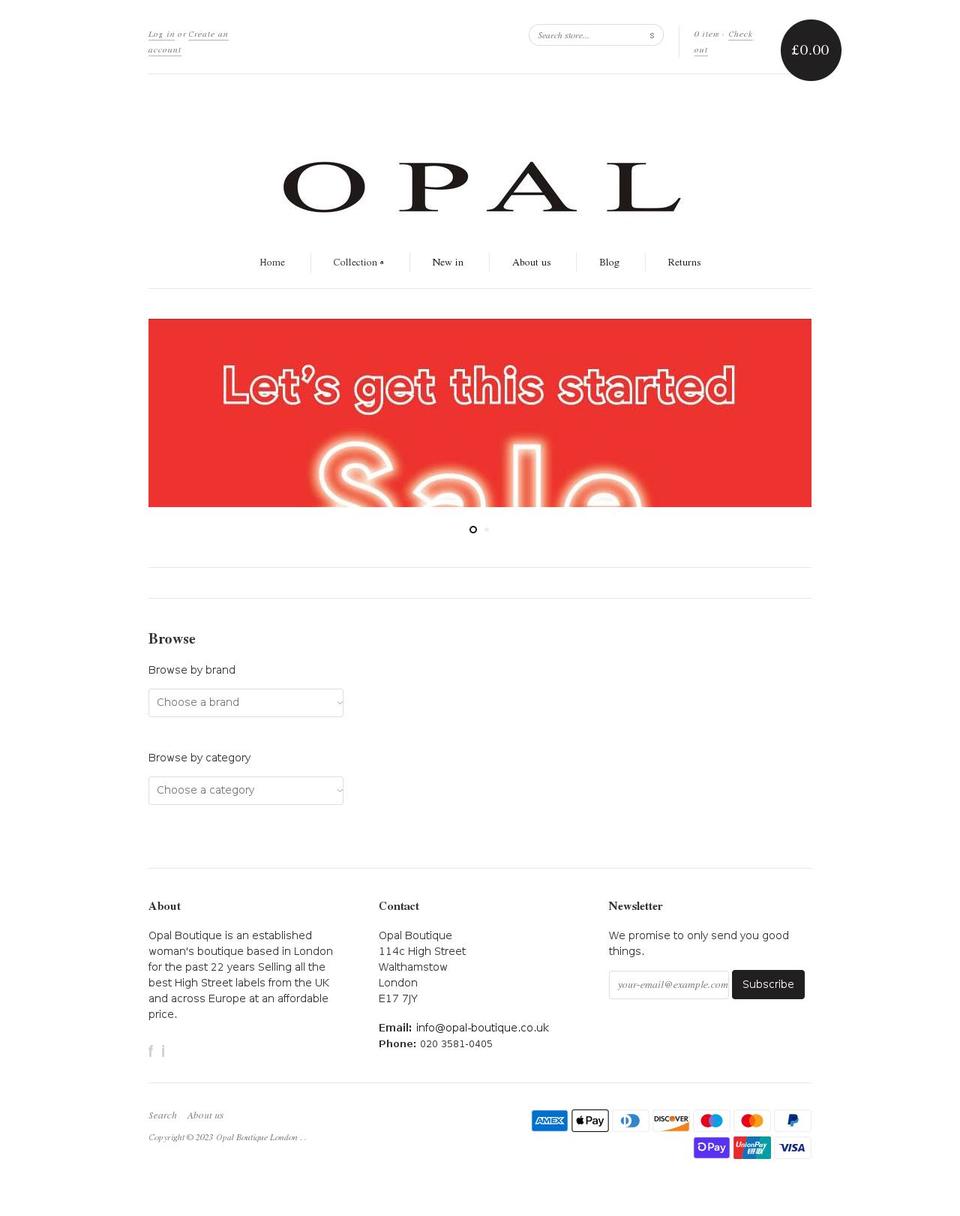 opal-boutique.co.uk shopify website screenshot