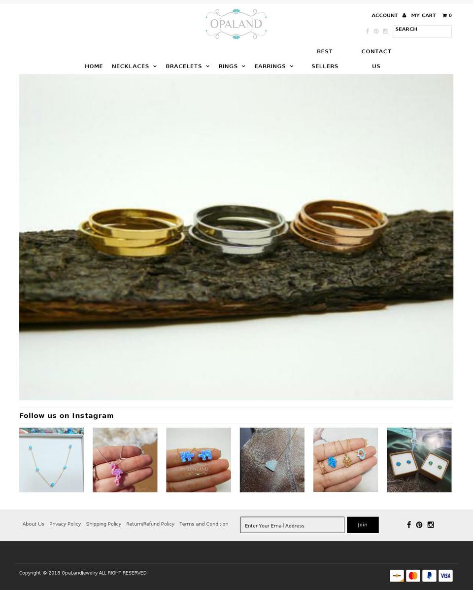 opalandjewelry.com shopify website screenshot
