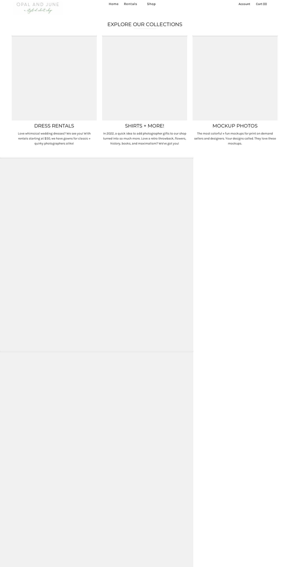 opalandjuneshop.com shopify website screenshot