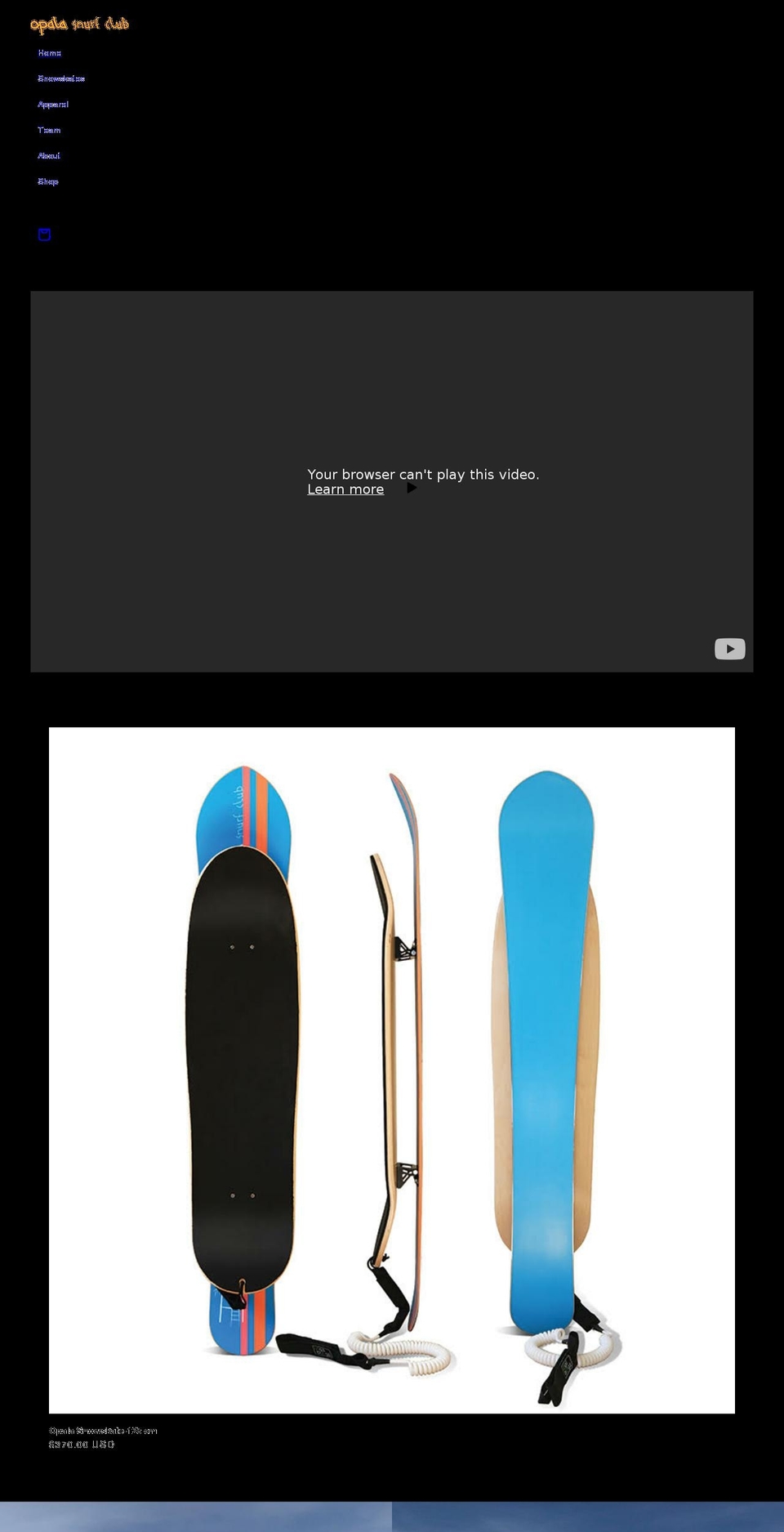 opalasnurfclub.com shopify website screenshot