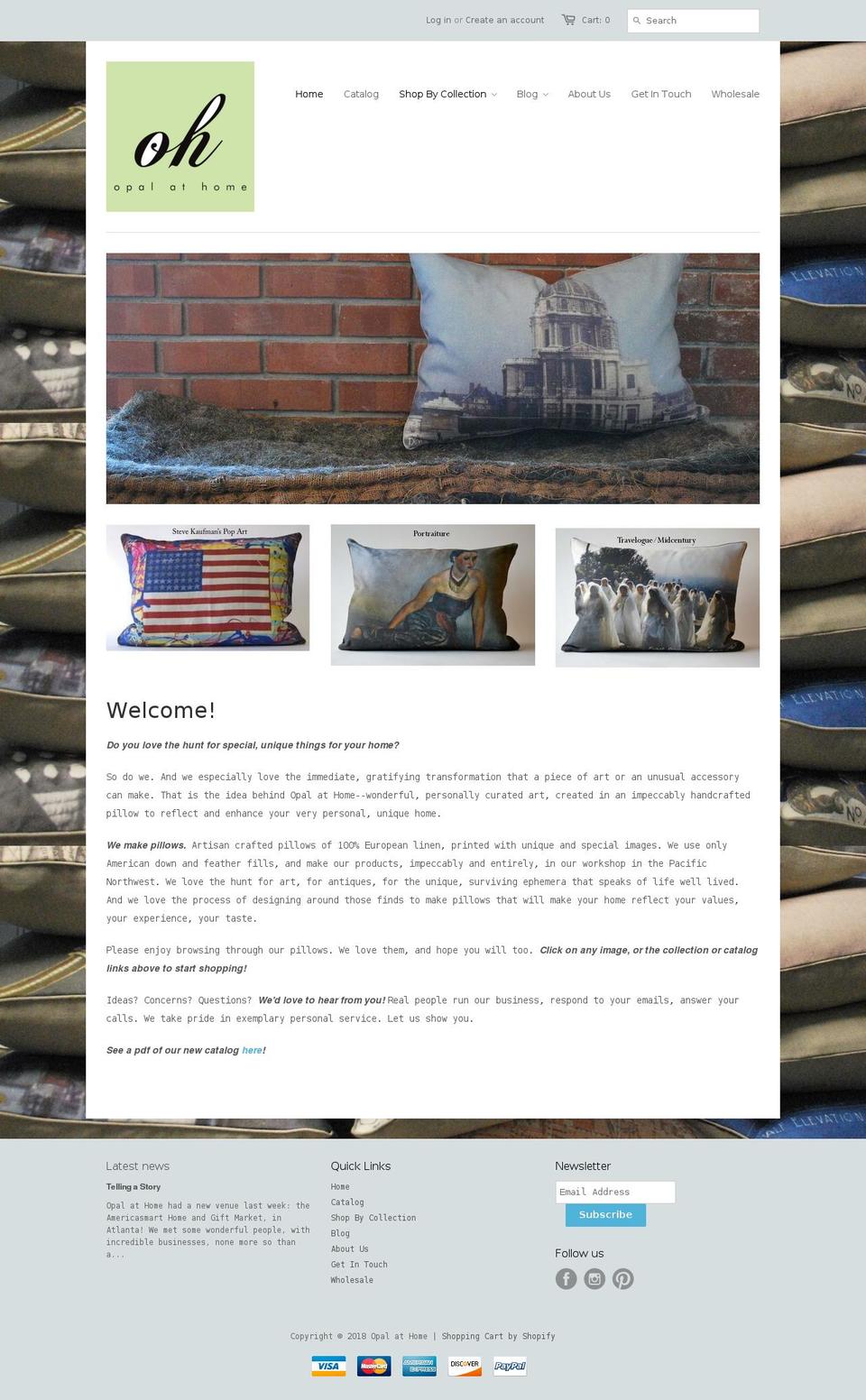 opalathome.com — Shopify storefront screenshot