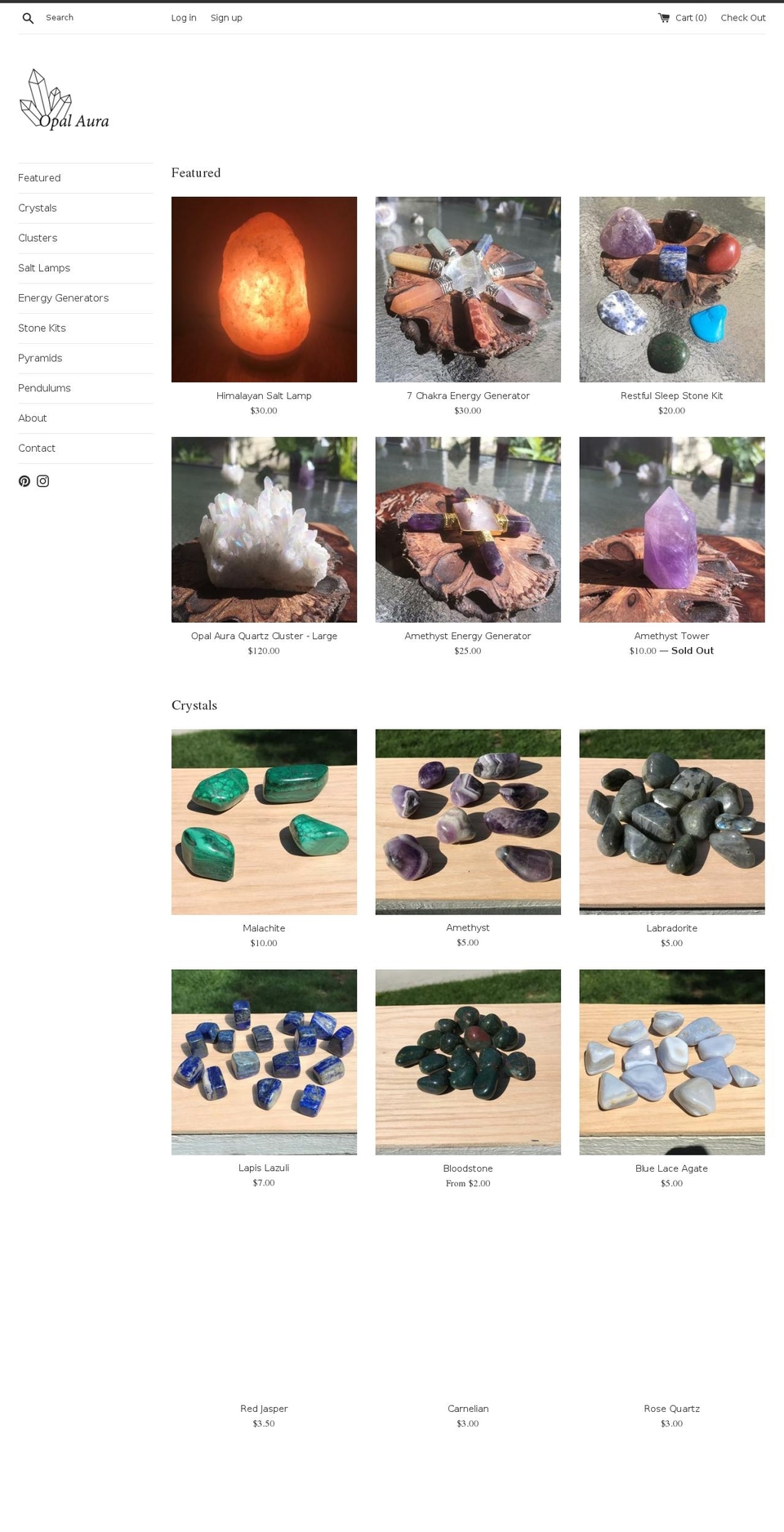 opalaurarockshop.com shopify website screenshot