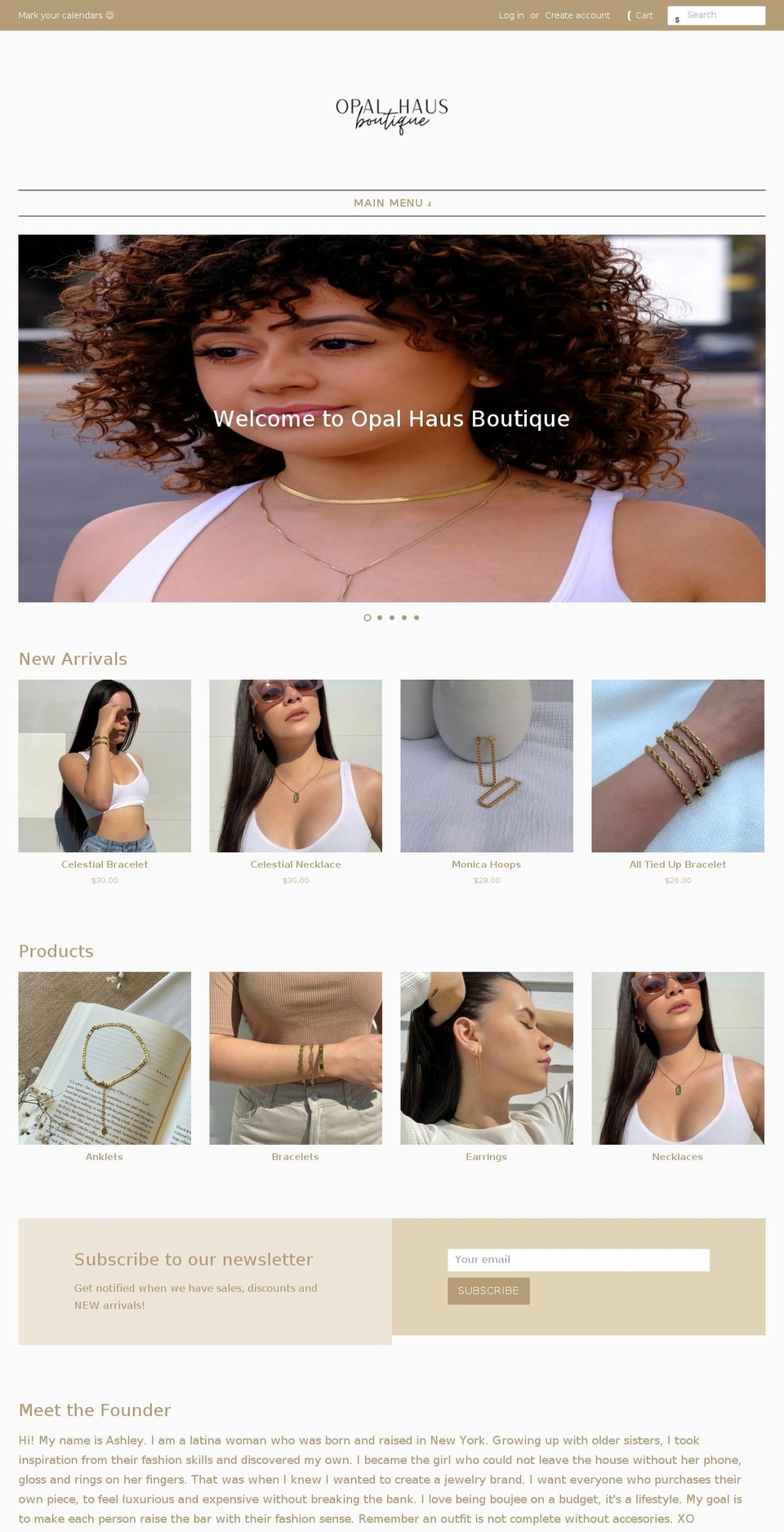 opalhausboutique.com shopify website screenshot
