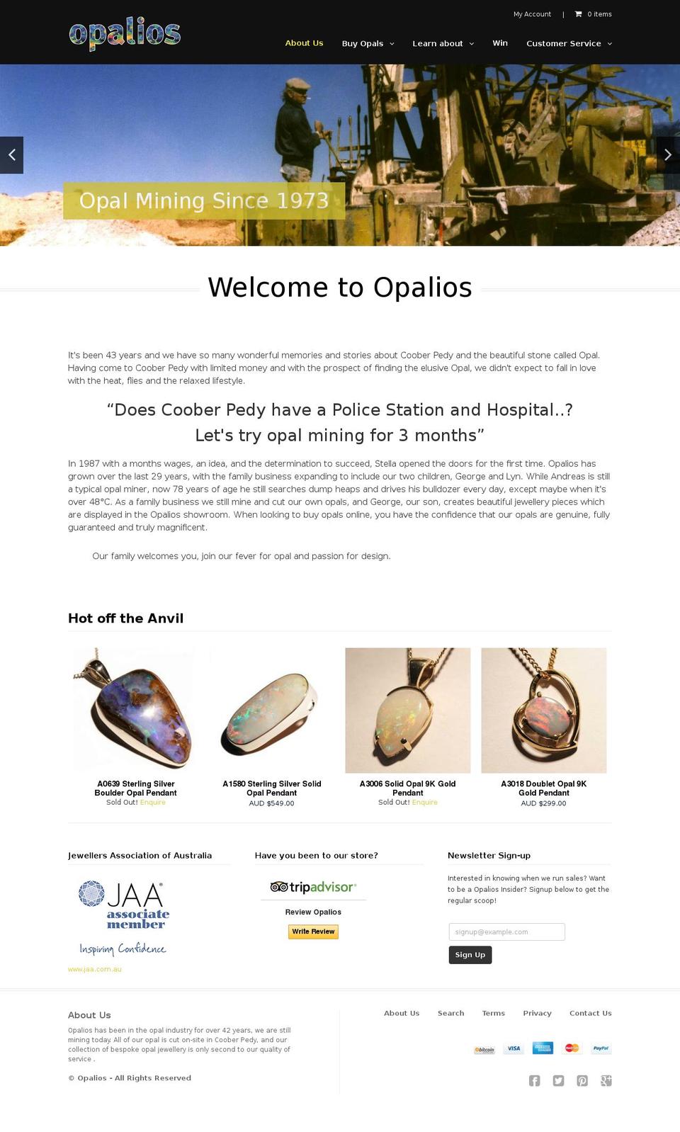 opalios.com shopify website screenshot