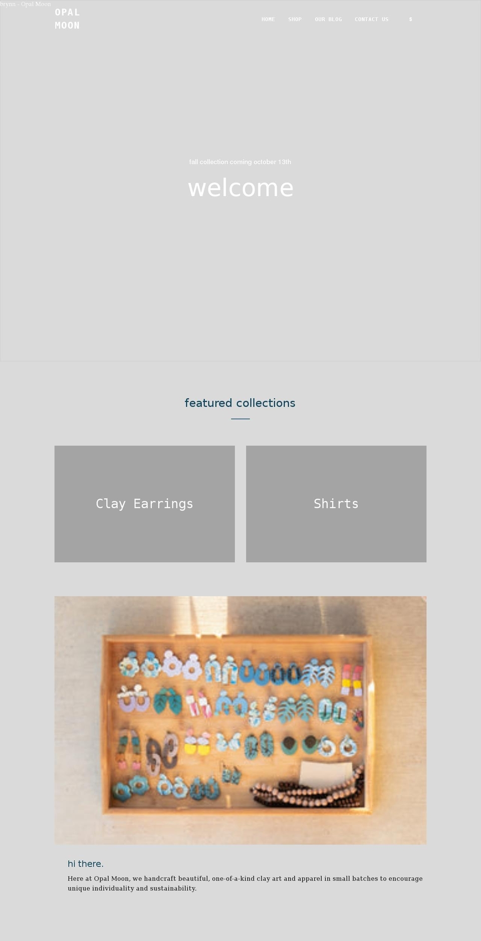 opalmoonco.com shopify website screenshot
