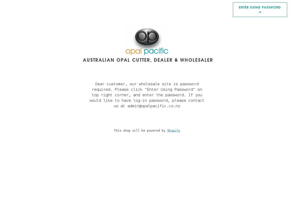 opalpacific.myshopify.com shopify website screenshot