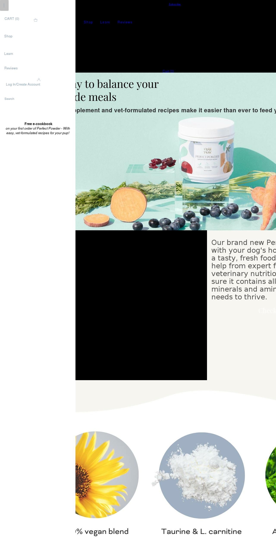 opalpets.com shopify website screenshot