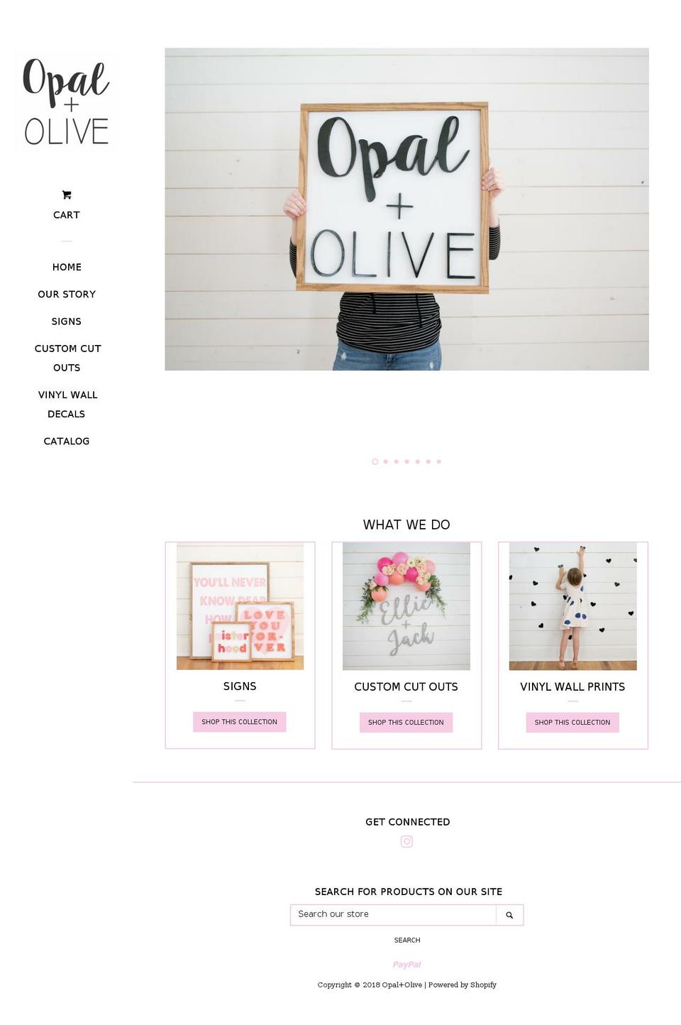opalplusolive.com shopify website screenshot