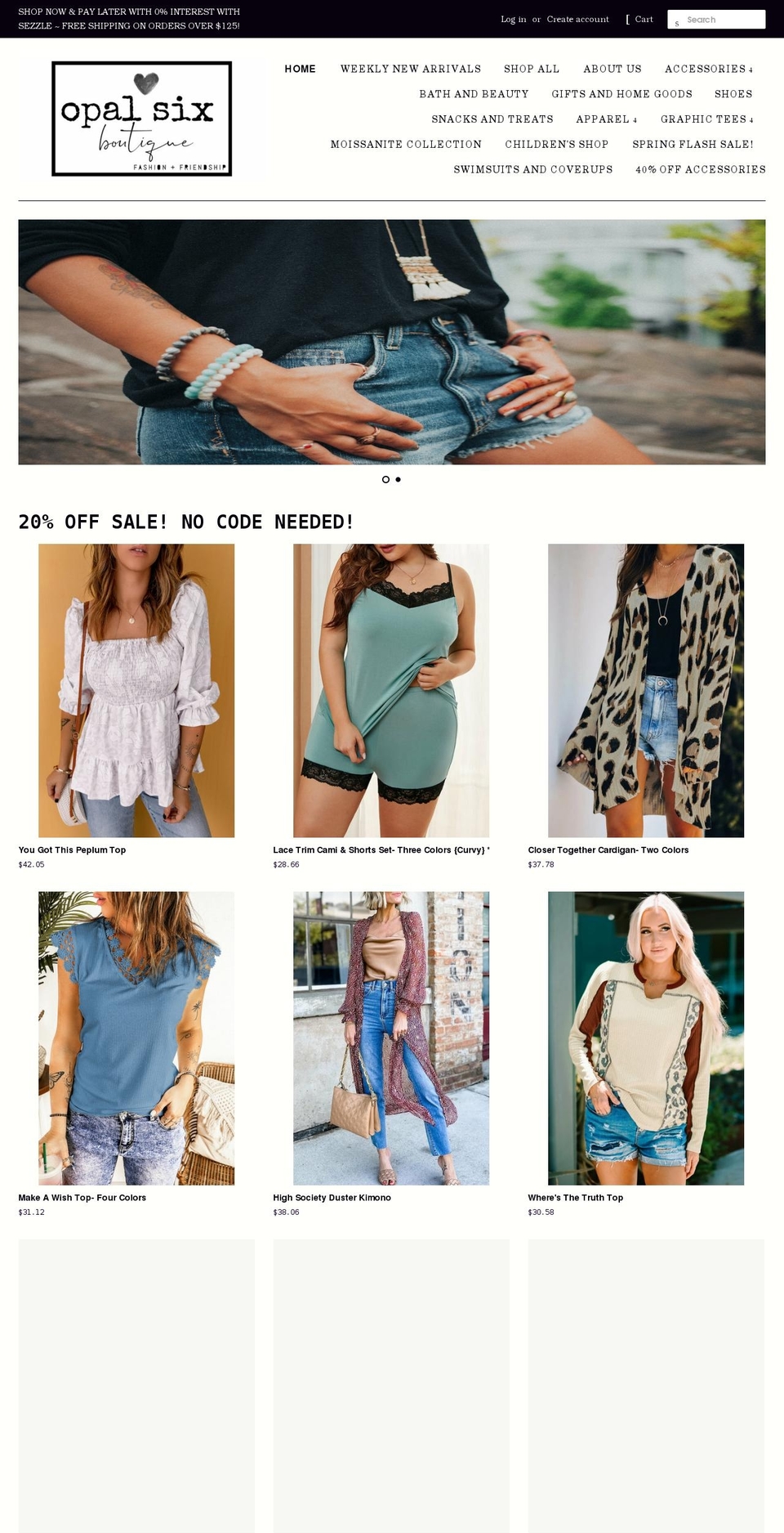 opalsix.com shopify website screenshot